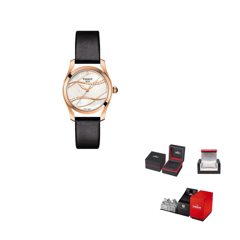 

TISSOT Wave Collection Quartz Movement 30m Water Resistance Women s Watch 30mm Silver Dial T112.210.36.111.00 Rose Gold Watch Case