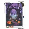 DIY 5D Diamond Painting Kit Spooky Halloween Night Forest Ghost Pumpkin Full Drill Rhinestone Canvas Relaxing Craft for Home Wall Decor