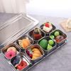 6/8 Grid Seasoning Storage Box Rectangular Stainless Steel Food Preparation Box Durable Rust-proof Dessert Ingredient Box