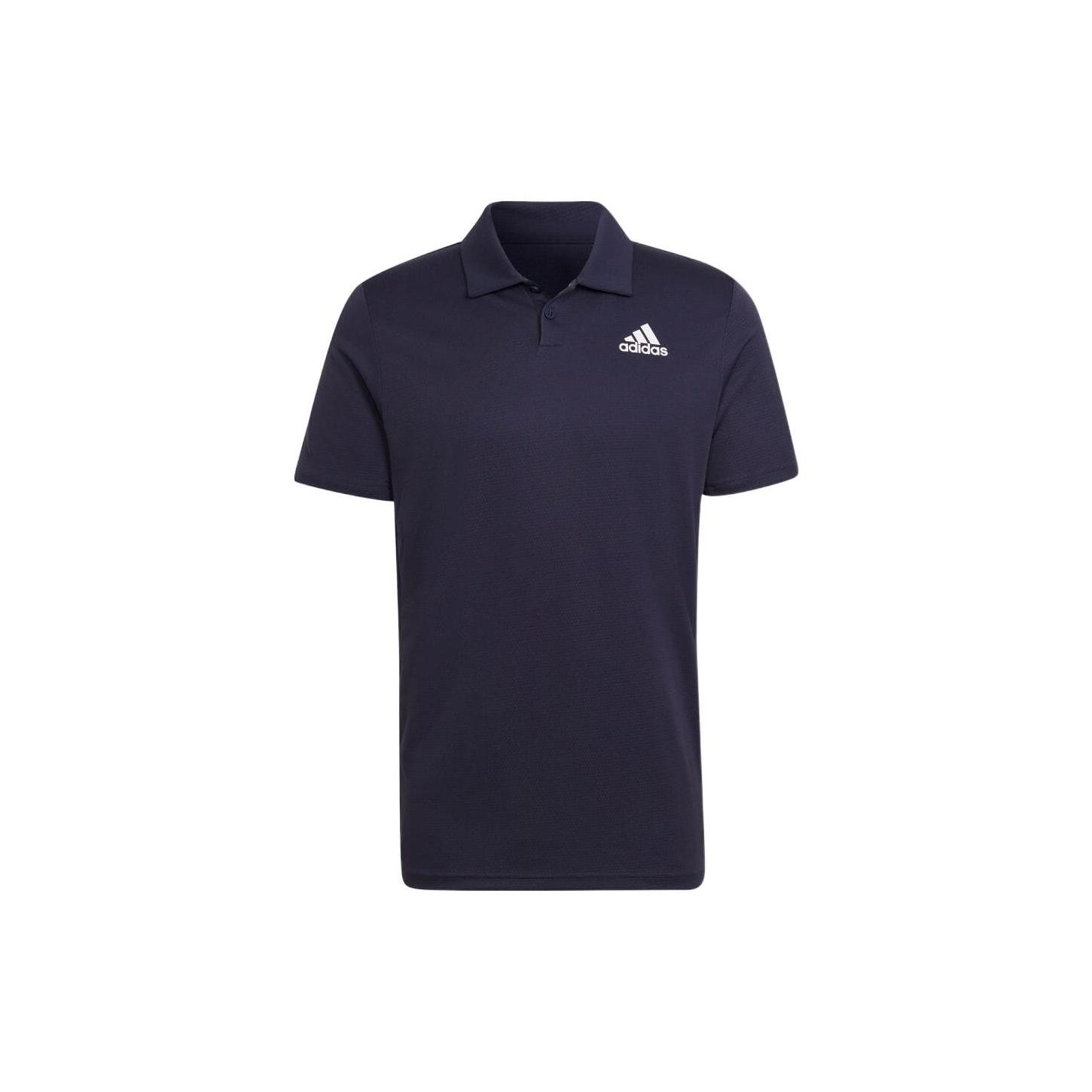 adidas Logo Printing Solid Color Short Sleeve Polo Shirt Navy Blue Men s HC2717 S