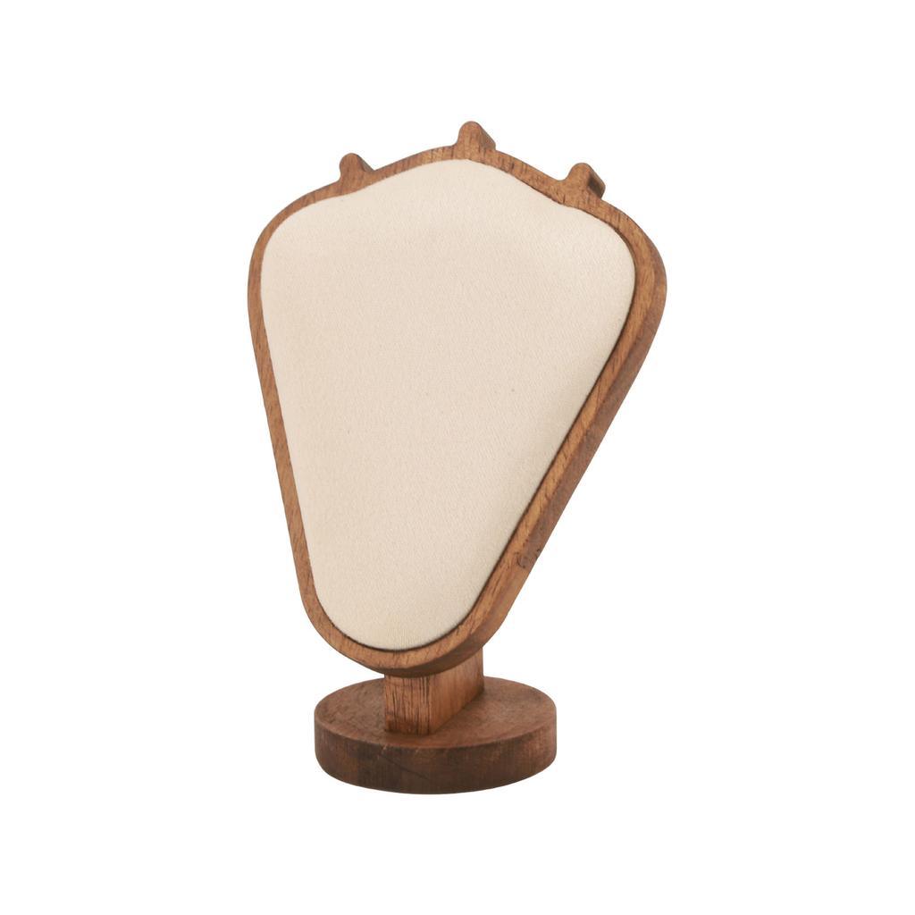 Elegant Sturdy Lint Necklace Display Stand Small Wood Jewelry Bust Holder Portable Accessory for Countertop Showcase