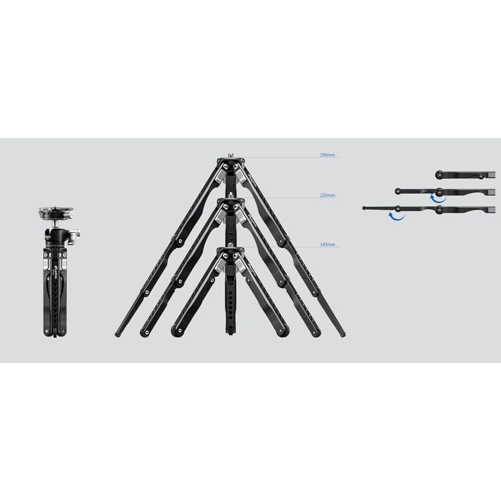 LEOFOTO Mini Tripod Only Camera Compatible Black MT-04