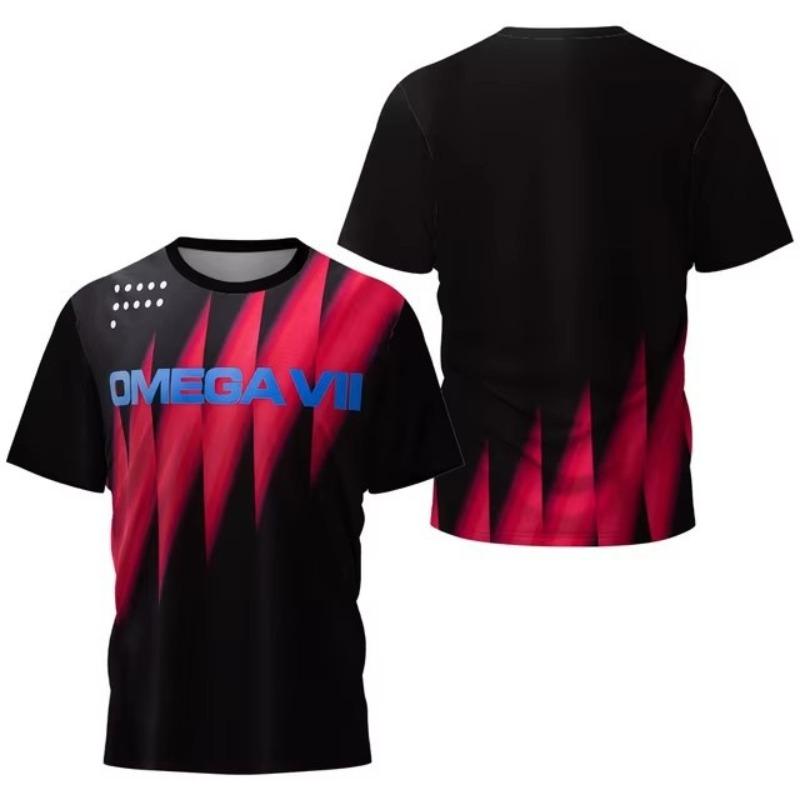 T-shirt da uomo stampata in 3D per sport all'aperto e fitness, traspirante, ad asciugatura rapida, manica corta, girocollo, pullover, top casual
