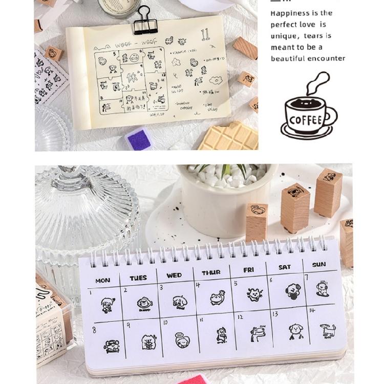 Wood Rubber Stamp Lovely Cats Stamp Animal Stamp Decorative Stamp Cartoon Dogs Stamp