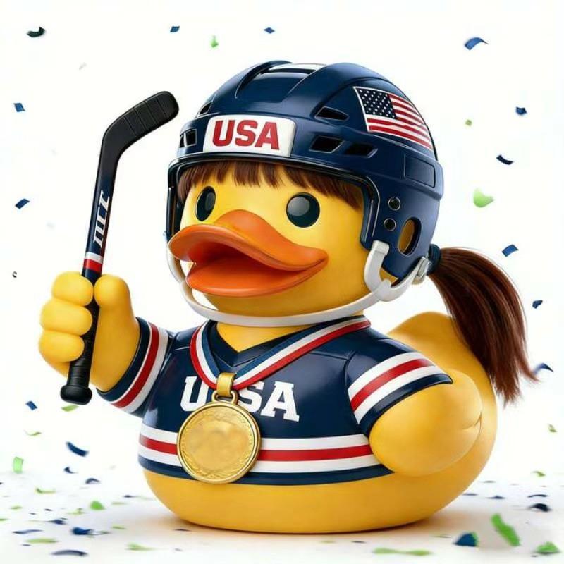 Resin Duck Figurine Decorative Statue Home Desktop Ornament USA 250th Anniversary Edition Creative Gift