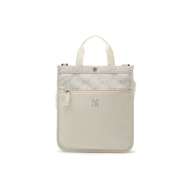 

MLB Crossbody Shoulder Bag New York Yankees Vintage Diamond Letter Print Adjustable Detachable Strap Cotton Tote Bag Regular 7AUBMD34N-50IVS Ecru