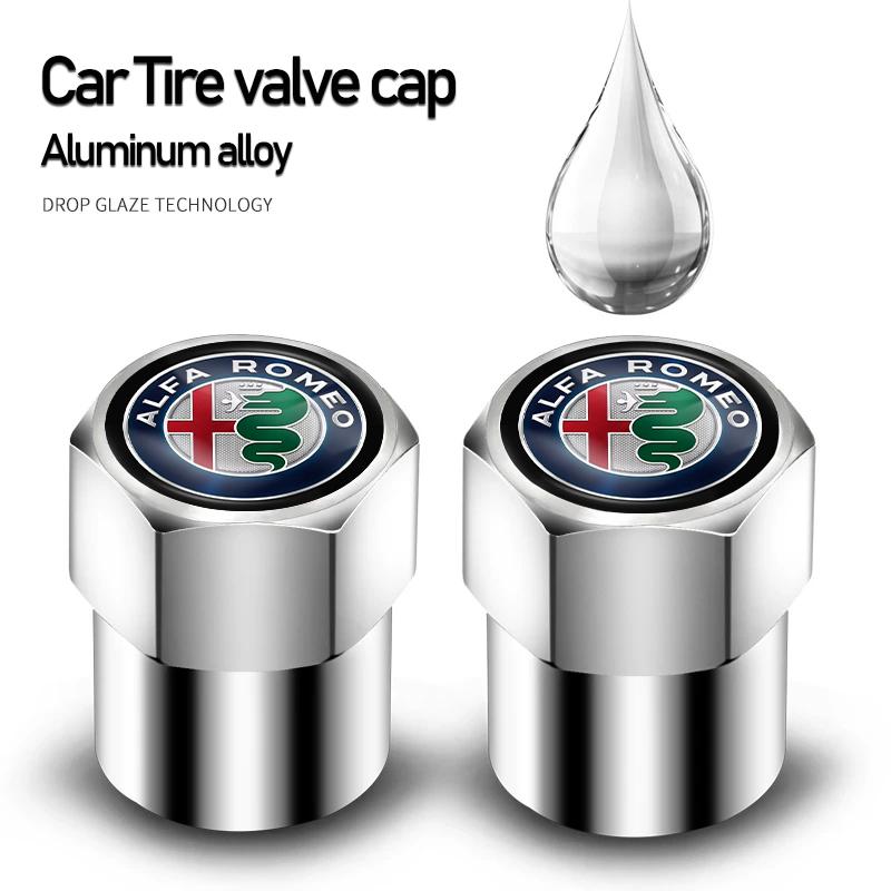4Pcs Styling Wheel Tire Valve Air Stem Cap Duust Covers For Alfa Romeo 159 166 156 Giulietta GT 147 Spider Giulia Tonale Stelvio
