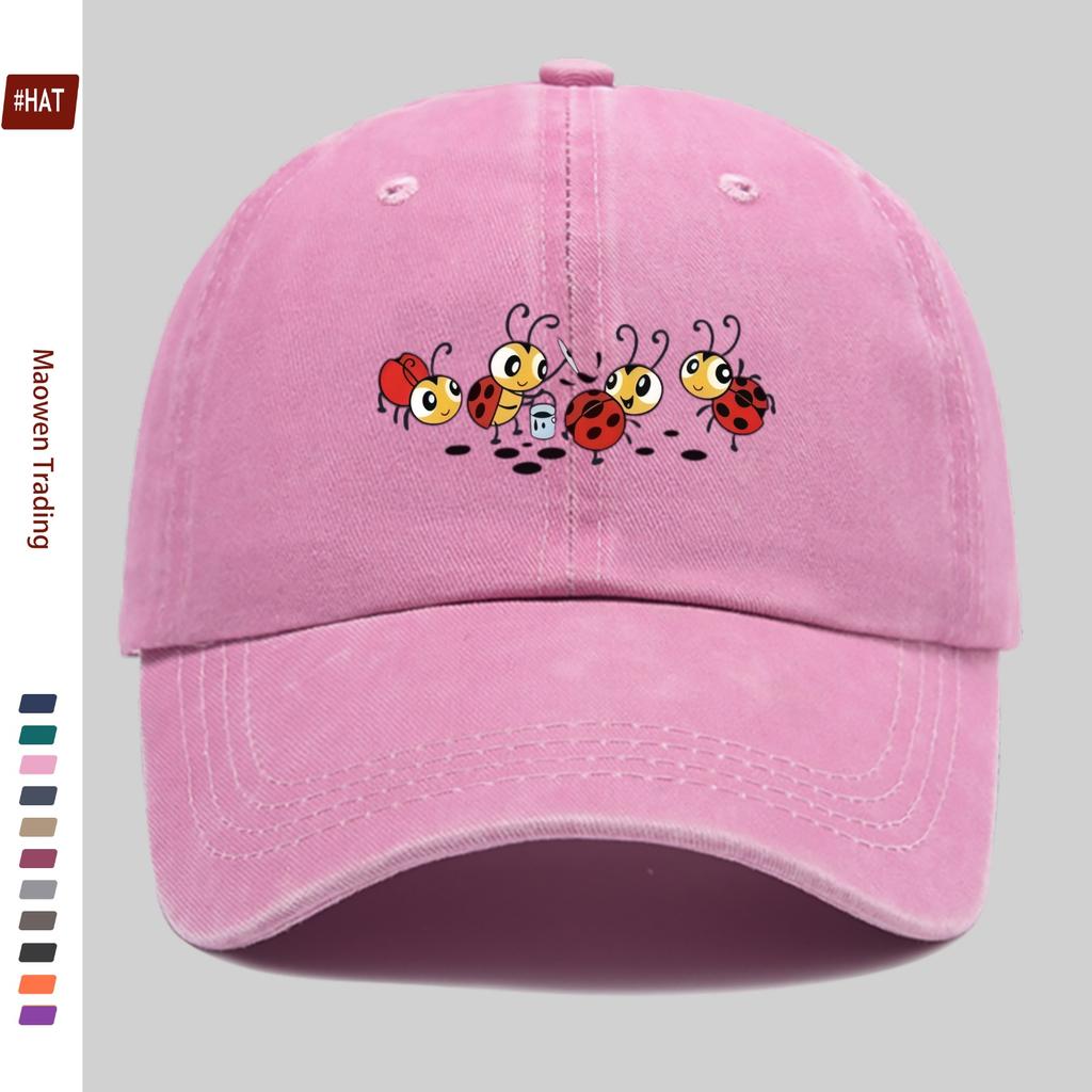 pc Cute Cartoon Ladybug Print Baseball Cap Home Casual Printed Design Casual Hat Truck Driver Comfortable Lightweight Sun Hat