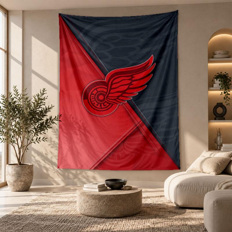 Arazzo Decorativo, Arte da Parete Stampata Detroit Red Wings, Appeso a Parete Leggero per Sfondo Camera da Letto