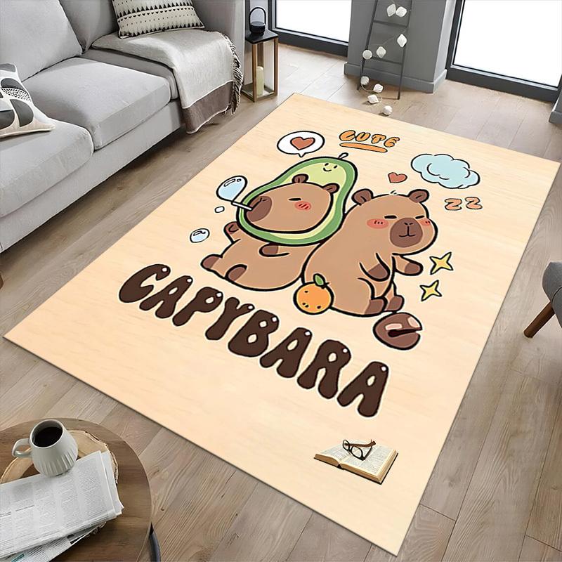 1PC Capybara Cute Extra Large Non-Slip Floor carpet, Office, family, bedroom, Studio - Large Area Rug Indoor Rugs, Vibrant Colors-W217