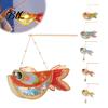 Decorative Fish Lamp DIY Lantern Kit, Chinese Style Handheld Light Up with Festive Atmosphere Lighting Handle, Traditional Mid-Autumn Spring Festival