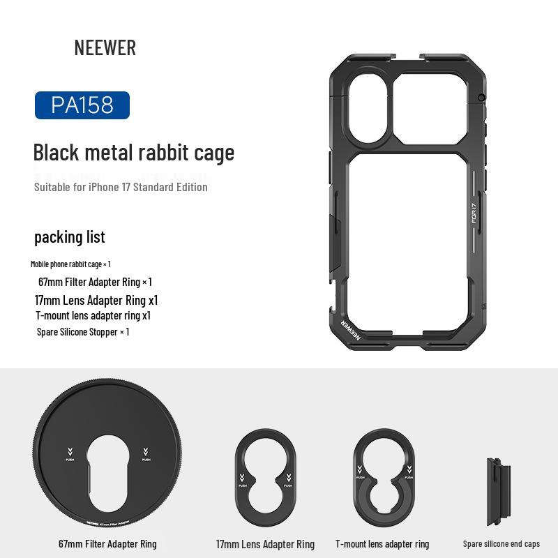 

NEEWER iPhone 17 Photography Cage with Lens and Filter Expansion