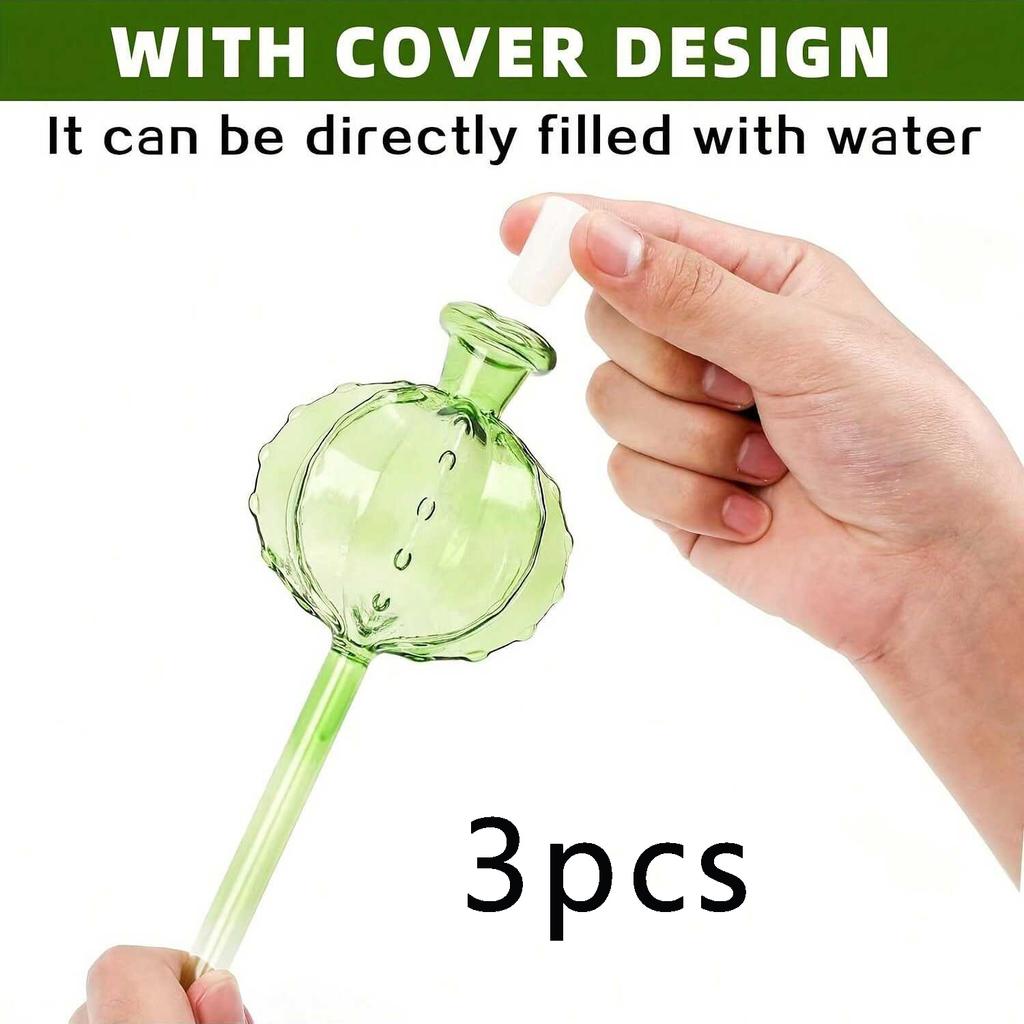 3pcs Cactus Shaped Plant Automatic Watering Device, Cute Decorative Design