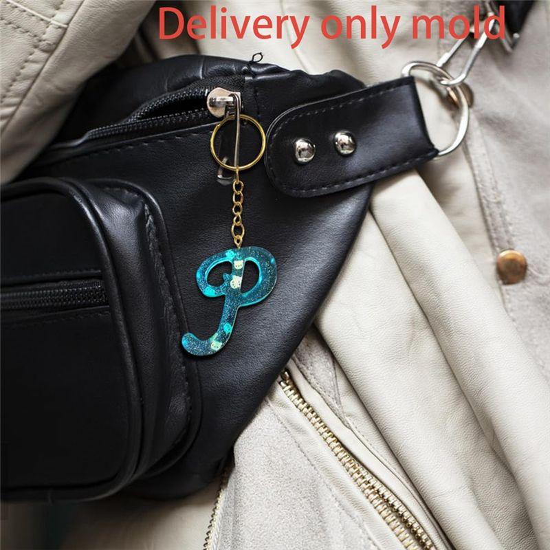AEE4-Letter Keychain Mold With Holes, Large Letter Mold Resin For Epoxy Resin And Accessories For Keychain Making