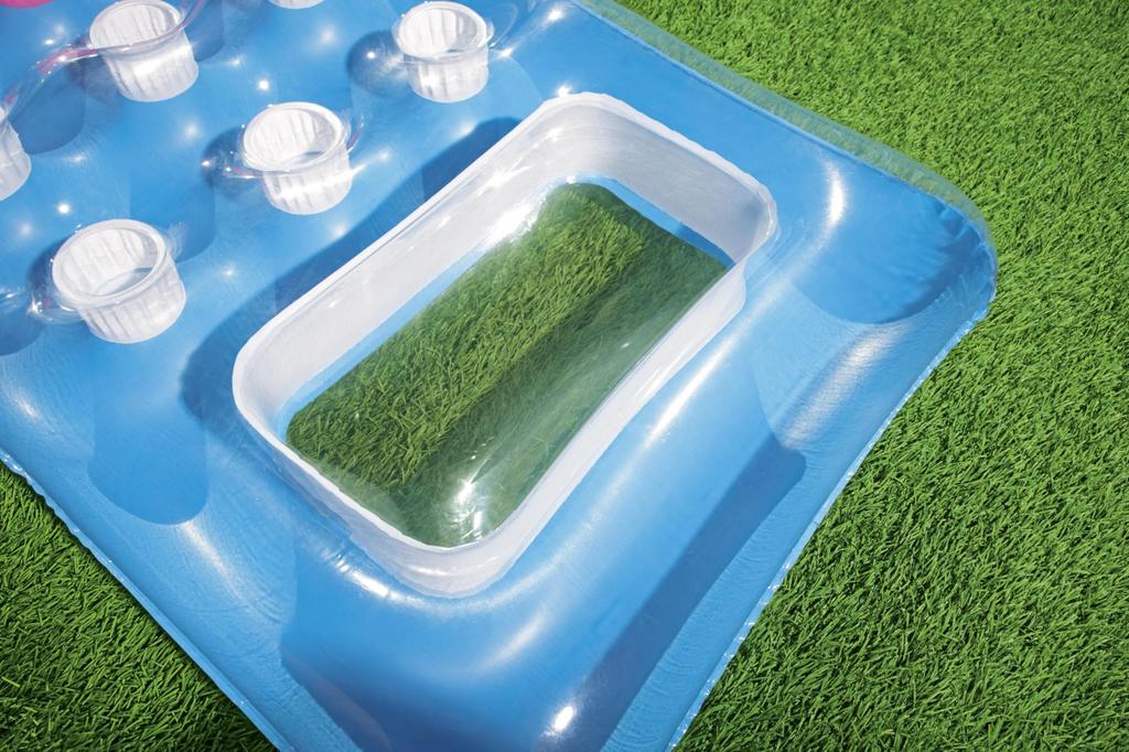 Bestway 1.88m X 71cm Transparent Floating Mat with Underwater View Window, FloatSwimming Ring 43040 (Blue)