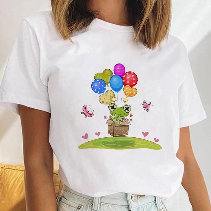Women Basic Fashion Funny Print Fashion Short Sleeve Summer Lady White Tops Creative Womens Clothing Tee Female T Shirt