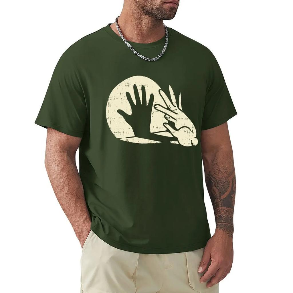 Funny Rabbit Shirt Animal Bunny Lover Shadow Play Pun Gift T-Shirt Slim Fit Tops Shirts Prevailing Cotton Men T Shirt