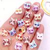 20pcs Resin Mini Colorful Cartoon Fox Mask Flatback Stone Art Nails Appliques DIY Wedding  Jewelry Scrapbook Decor Accessories Crafts