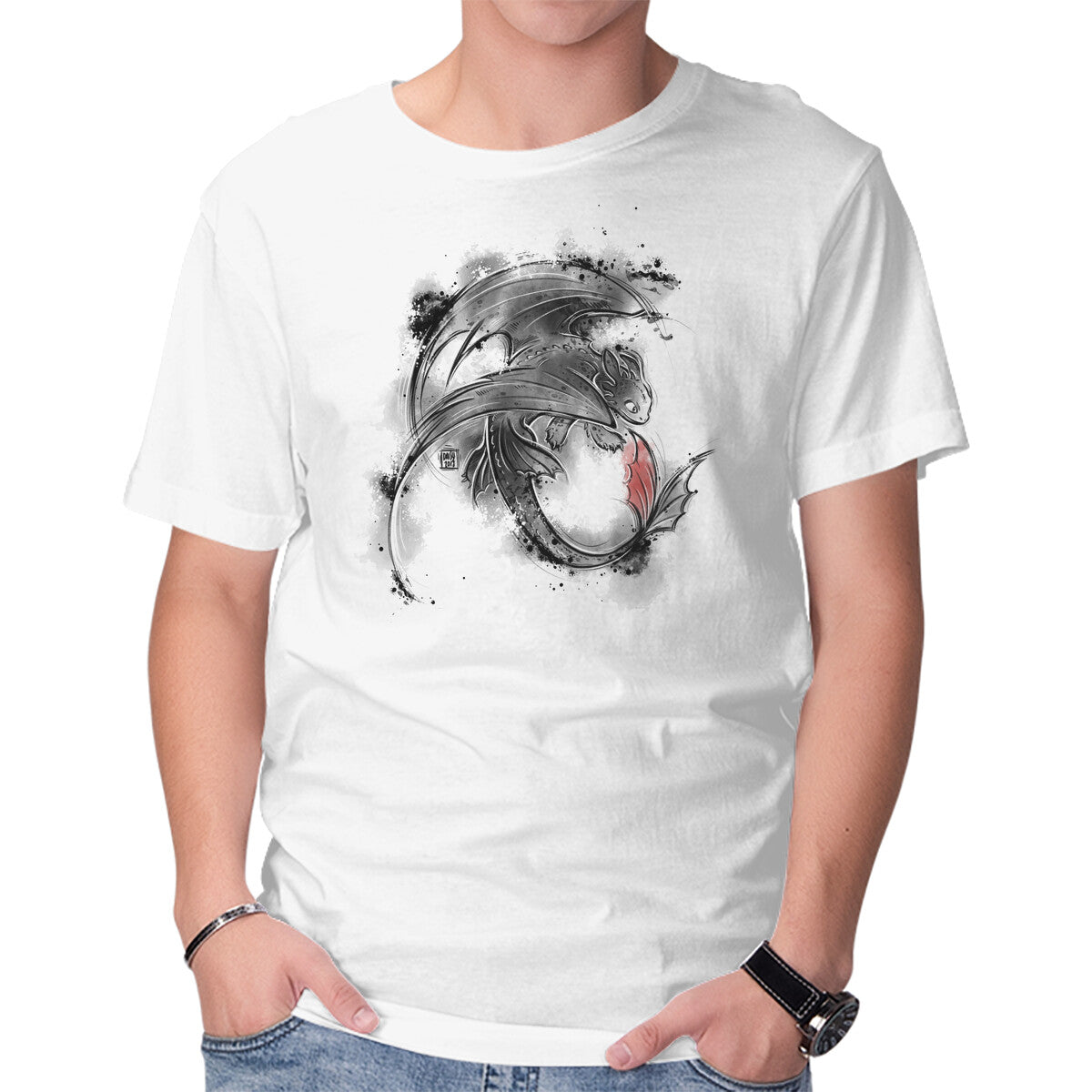Unisex Crew Neck T-Shirt Sumi-e Fury Graphic Short Sleeve Casual Tee XXXXL