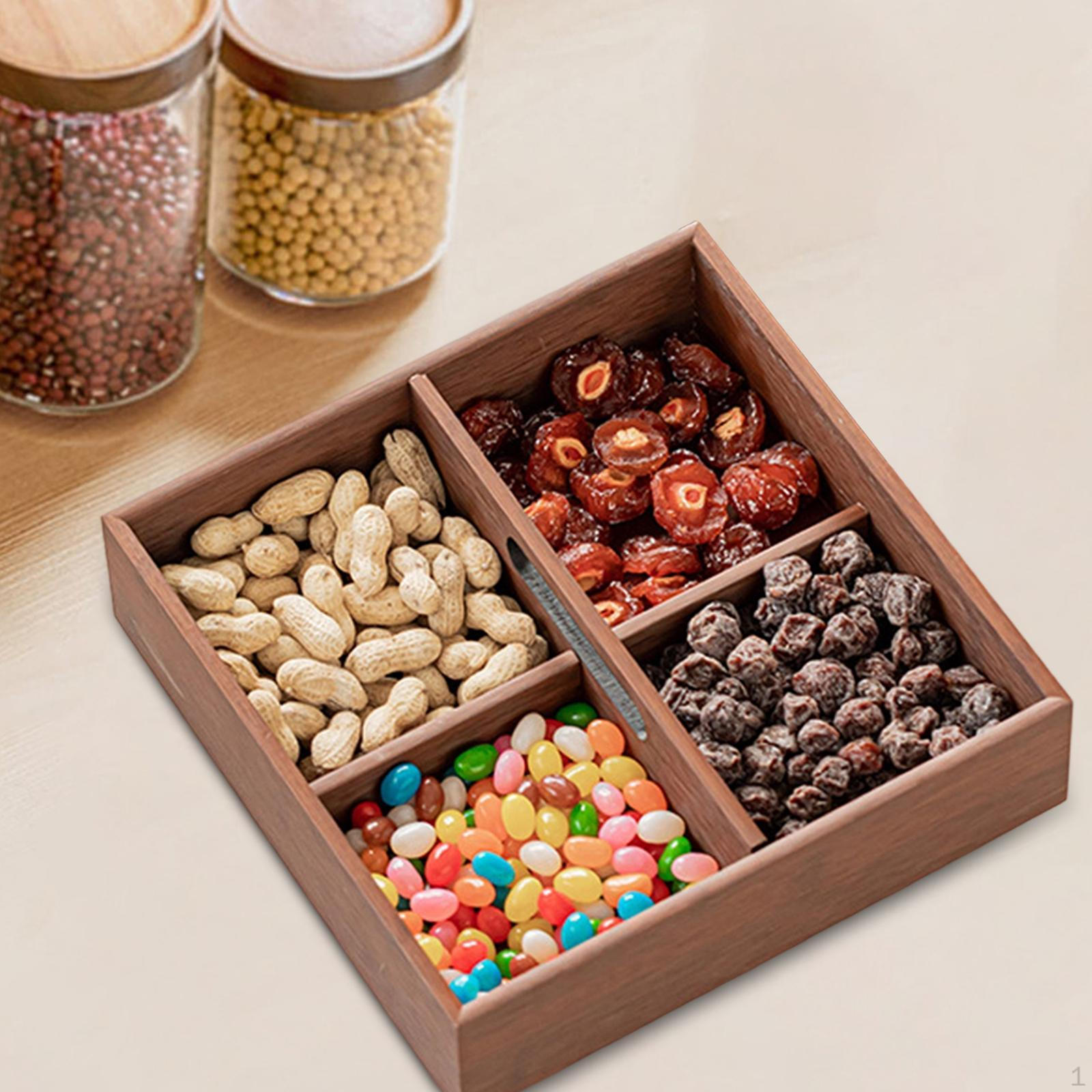 

Коробка для сухофруктов, пищевой контейнер, разделенный дизайн, многоцелевой, практичный, ореховый Brown