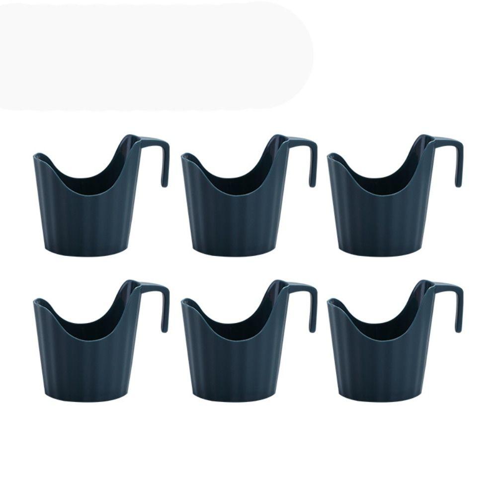 

6pcs Corrugated Paper Cup Thick Plastic Cup Cover New Beverage Holder Base синій
