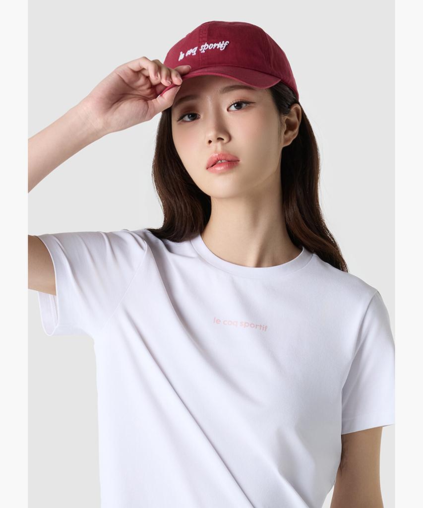 LECOQ Volume Lettering Cotton Twill Ball Cap - Red Qr123Acp24