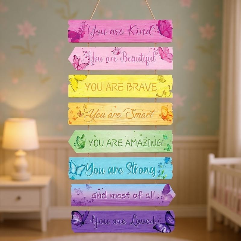 Wooden Hanging Motivational Wall Art Decoration Sign Inspirational Wall Art Decors Inspiring Positive Quotes Wall Decors