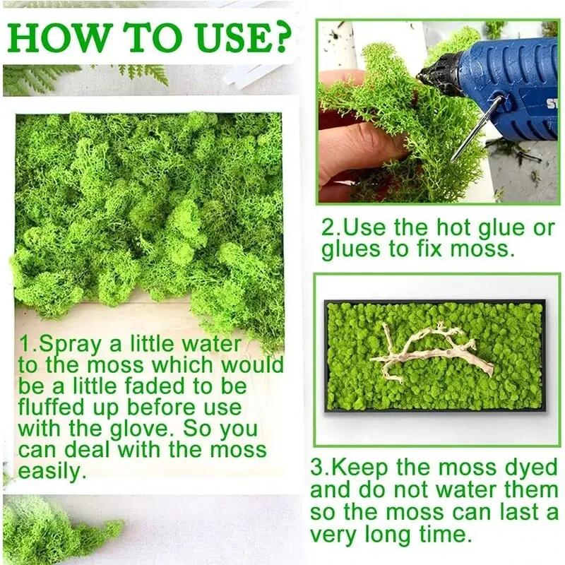 Sztuczne Zielone Rośliny Mech Wiecznego Życia Rękodzieło DIY Trawa Ogród Wystrój Domu Pokoju Mini Krajobraz Sztuczna Trawa 20/40/100g