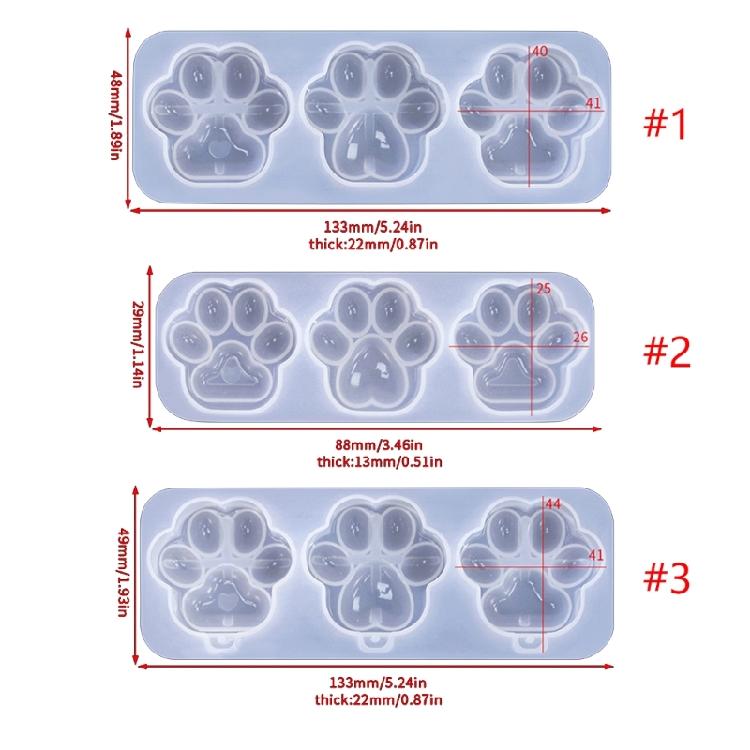 Cat Paw Silicone Mold Pendant Epoxy Resin Casting Mould Keychain Jewelry Making