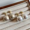 Elegant Round Shape Simulated Pearls Earrings Hanging Drop Jewelry Drop Earrings Vintage Earrings Daily Wear