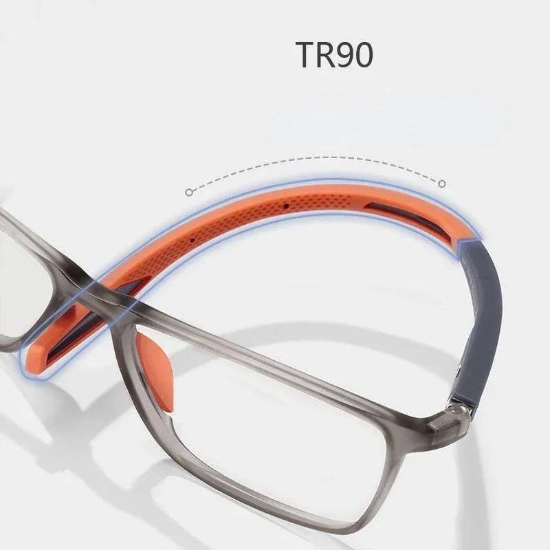TR90 Sports Presbyopia Glasses New Fashion Square Frame Anti Blue Light Ultra Clear Reading Glasses 0 To +4 0