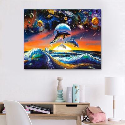 5D DIY Diamond Painting Deep Sea Whale&space Diamond Embroidery Cross Stitch Home Decoration Crafts