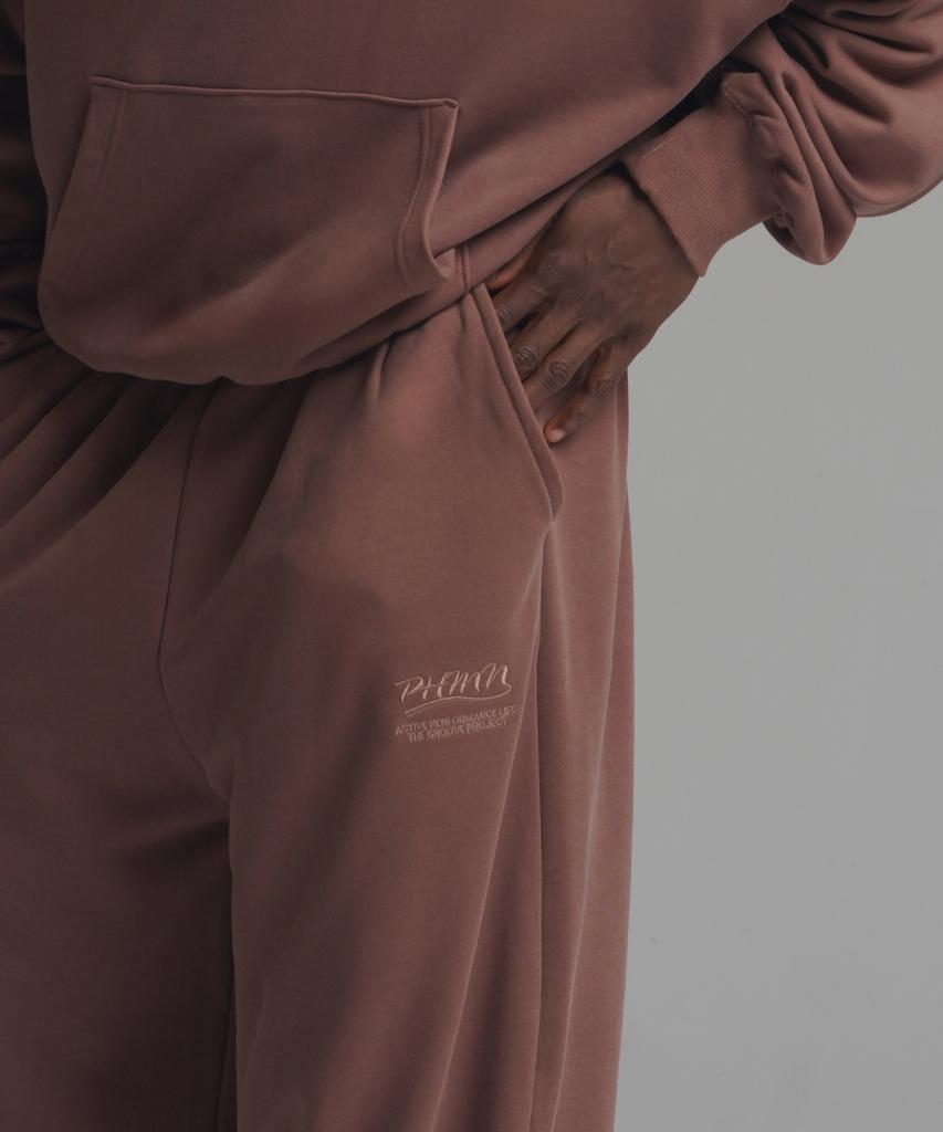 PHERMENON Pigment Oversized Wide String Jogger Pants - Mocha Brown