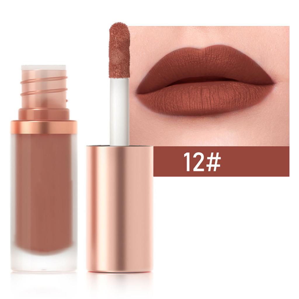 Long Lasting Matte Lip Gloss, Velvet Finish Waterproof Lipstick for Women, Rich Pigment Non-Stick Wear for Holidays and Daily Use