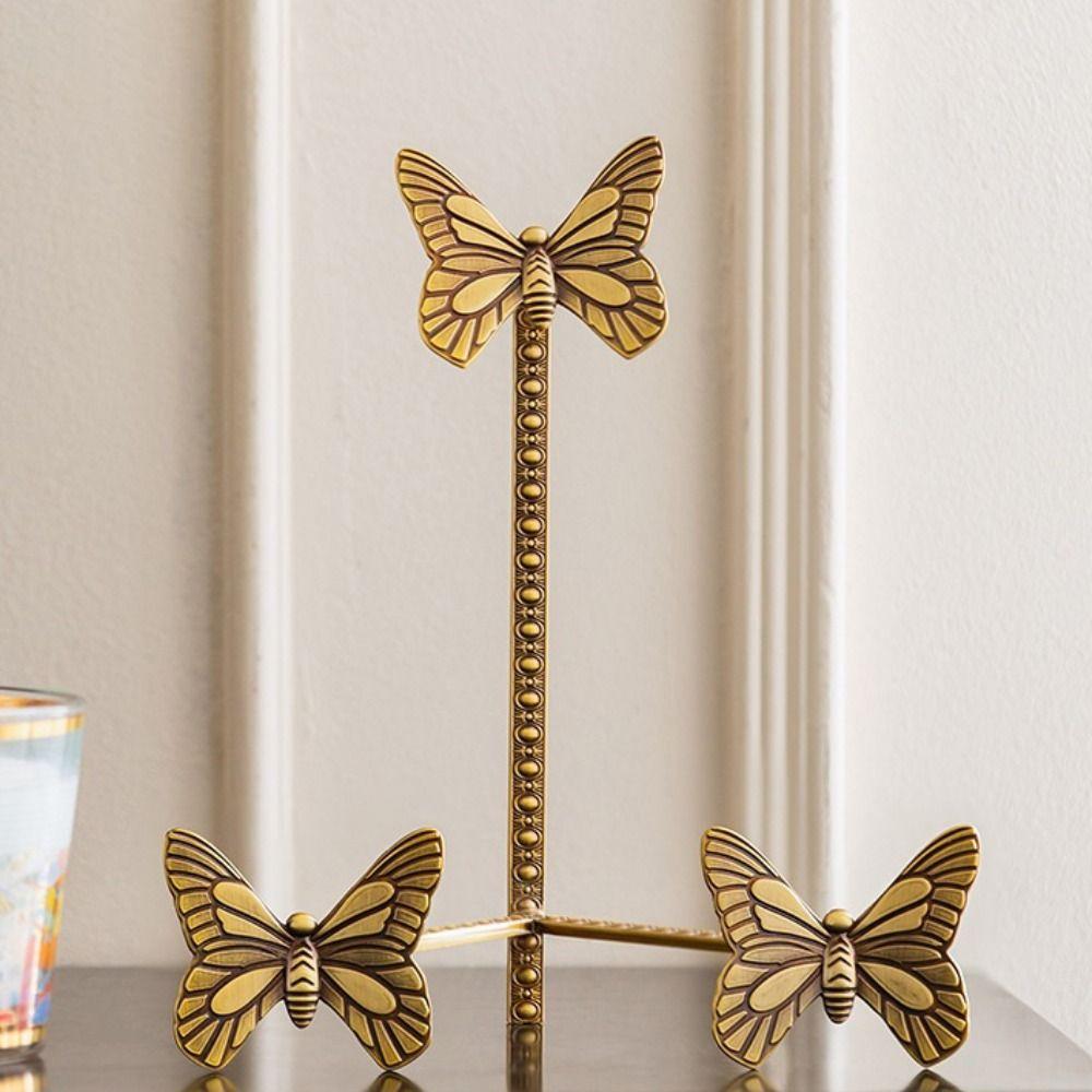 Vintage Design Gold Decorative Easel Butterfly-shaped Display Rack  Living Room Decor