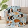 Guinea Pig Flannel Blanket Lovely Cartoon Animal Red Strawberry Blankets for Couch Bed Sofa Pet Hamster Floral Throw Blanket