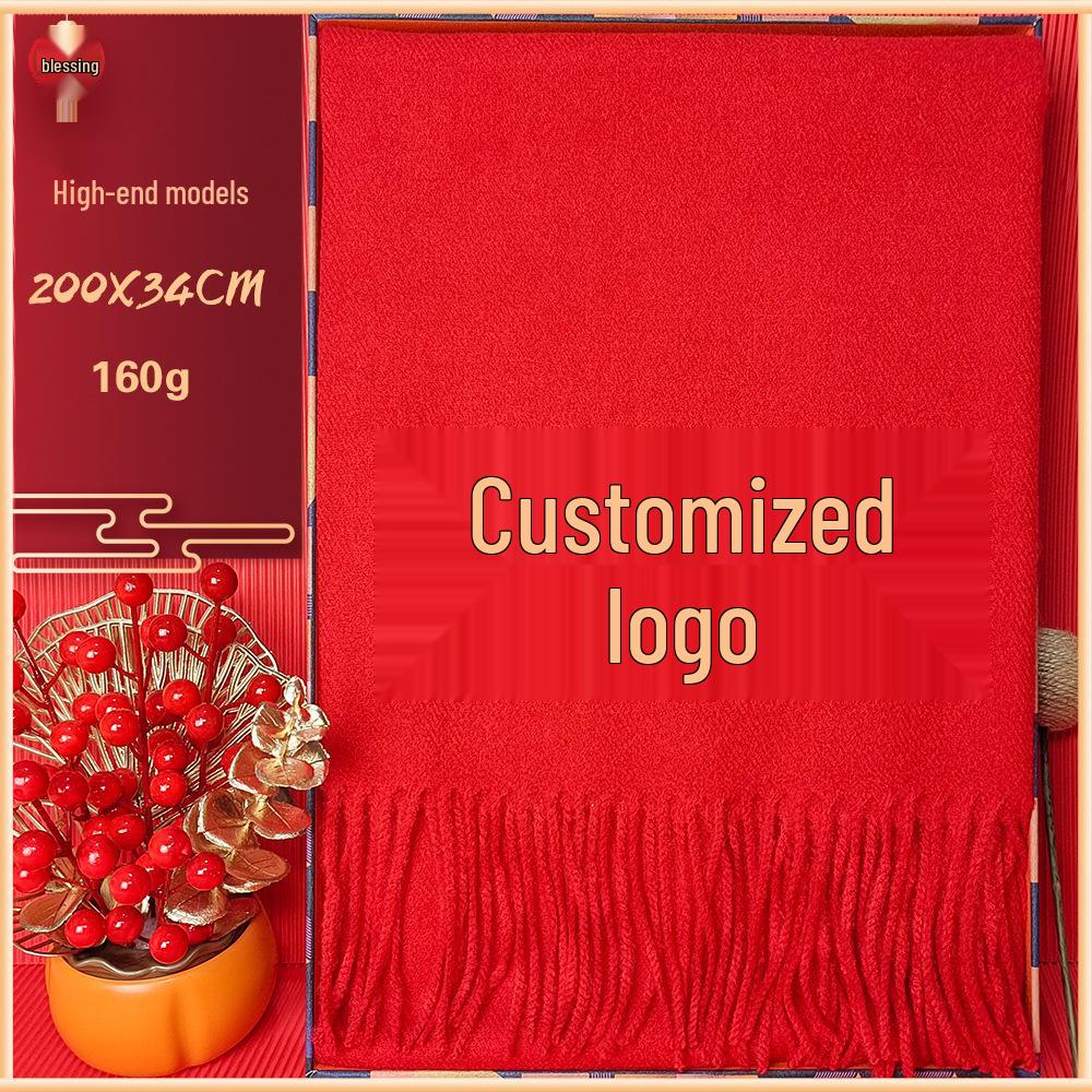 Bufanda Roja Personalizable para Celebración Anual de la Empresa con Impresión de Logo