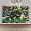 Fondo de foto de Hulk, superhéroe, gigante de dibujos animados verde, decoraciones para fiesta de cumpleaños infantil, artículos para baby shower.