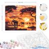 Frame Painting By Numbers Handmade Sunset Elephant Animal Acrylic Paints Home Decors For Adults Coloring By Number Gift 40x50cm