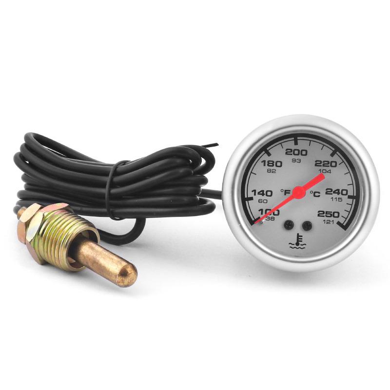 2" 52MM Mechanical 12V Water Temp Gauge 38-121℃/100-250℉ Water Temperature Gauge Car Meter With Sensor NPT 1/2-14