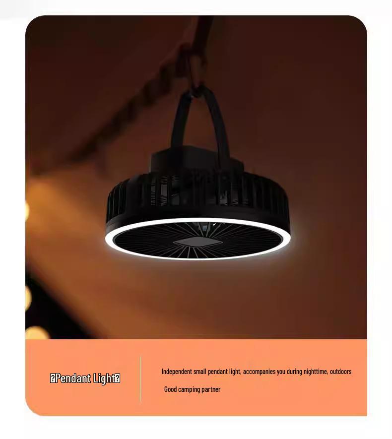 Portable Camping Fan with Tripod, Long Battery Life, Dual-Use Hanging or Standing, Large Wind Power, and Night Light