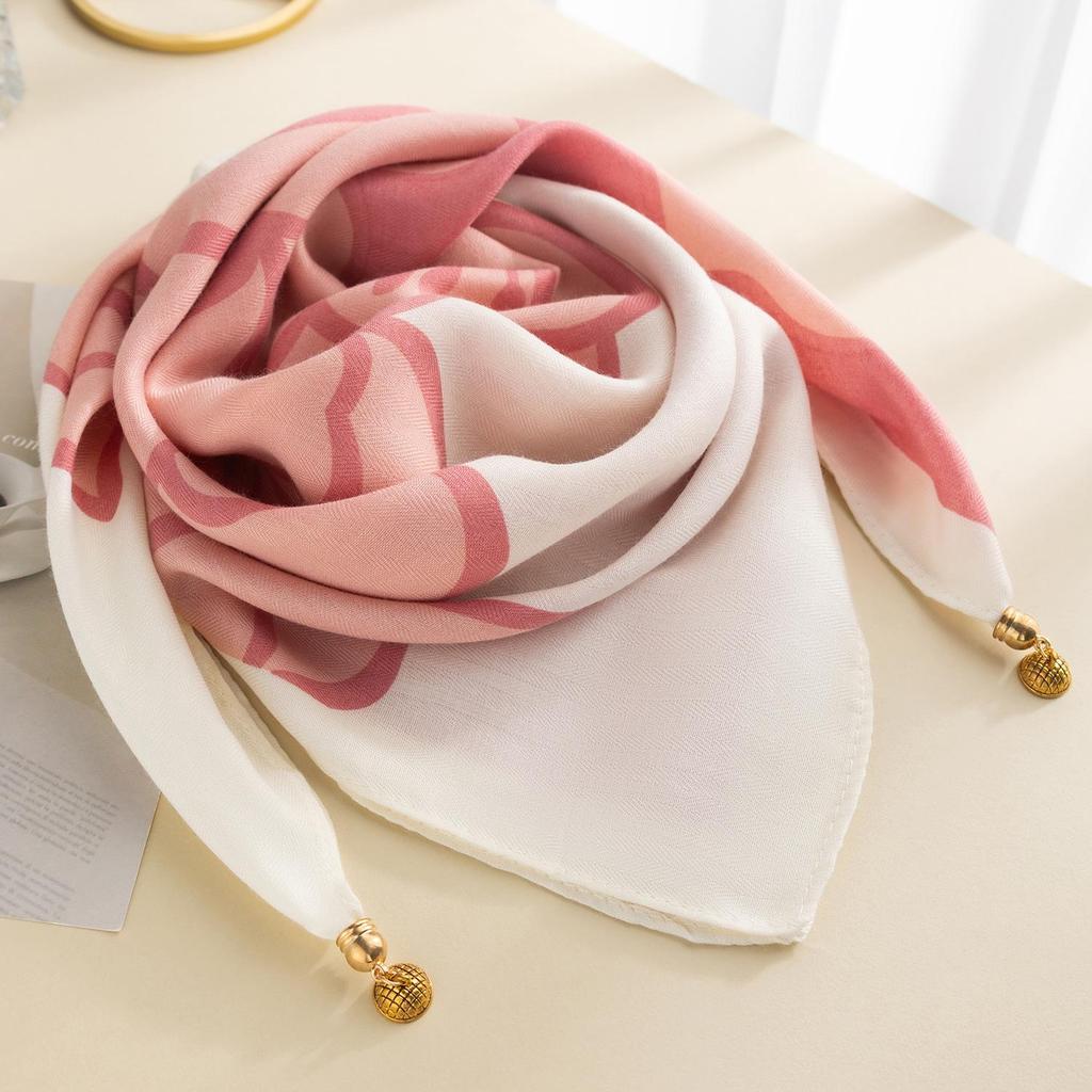 Women's Magnetic Buckle Cotton Scarf - Stylish, Lightweight, Comfortable Neck Protection