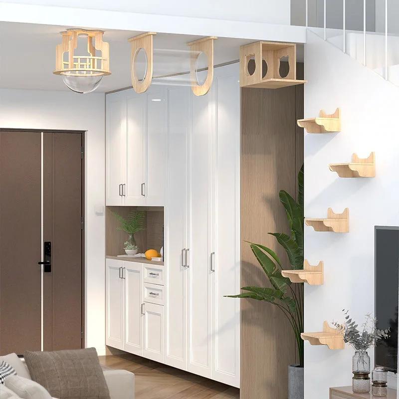 Cat Wall Climbing House Shelf Bed Wall Mounted Tree Tower Hiding House Villa Castle for Indoor Cats Accessories Sleeping