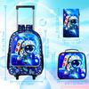 Rollender Rucksack für Jungen, Kinder Schultasche mit Rollen und Lunchtasche, Schultasche auf Rädern für Kinder