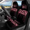 2pcs Gothic Queen Crown Print Car Seat Covers For Women And Men, Universal Front Seat Protectors For Cars, SUVs, Sedans, And Tru