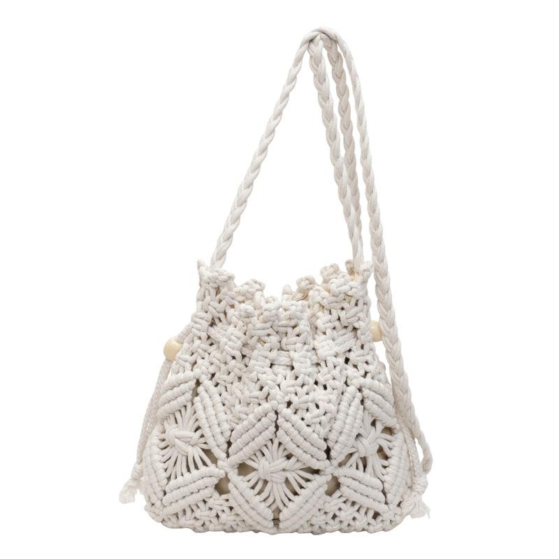 Handwoven Bag Straw Bag New Bucket Bag Seaside Beach Bag High-end Exquisite Messenger Bag