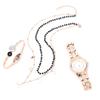 Women Jewelry Set Watch Bracelet Necklace Wife Girlfriend Anniversary Birthday Gift Rose Gold