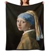Girl with a Pearl Earring Throw Blanket Furry Soft Plush Plaid Thin funny gift Blankets