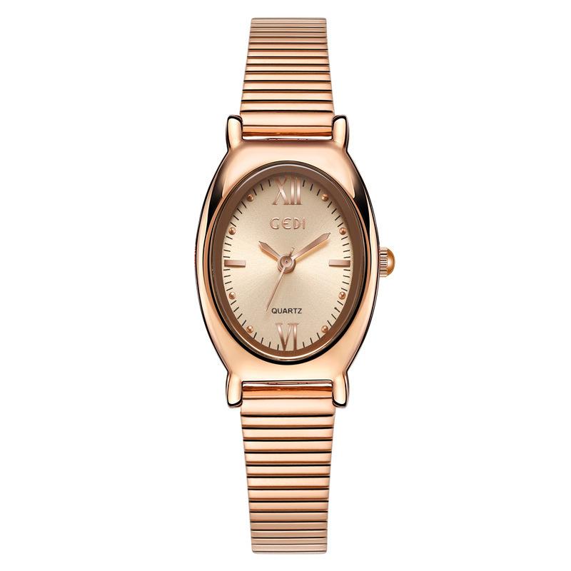 Retro High-Value Women'S Watch Niche Exquisite Oval Steel Belt Watch Women'S Medieval Waterproof Quartz Watch