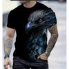 Męska Koszulka Letnia Moda Orzeł Drukowana 3D Krótki Rękaw Letnia Outdoor Rekreacja Szybkoschnąca Oddychająca Koszulka